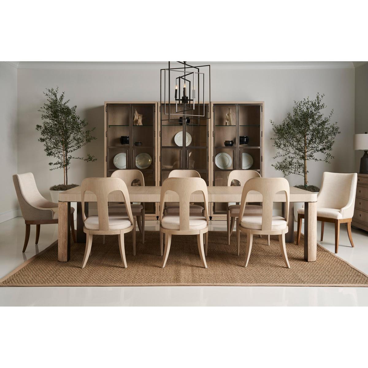 Modern Travertine Leg Extension Dining Table For Sale 2