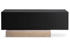 Credenza in marmo travertino moderno e laccata opaca Mogg Block RAL 9017