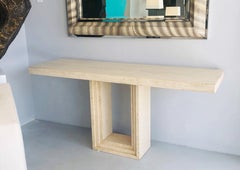 Modern Travertine Marble Console Table, 1970s