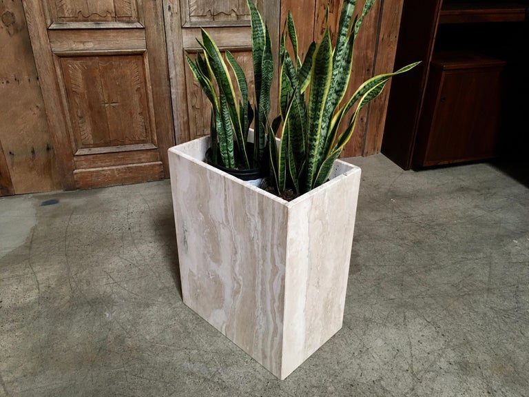 Modern Travertine Marble Planter at 1stDibs