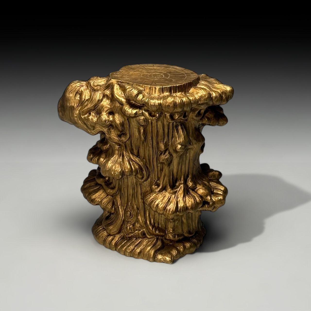 Modern Tree Trunk Sculptural Side Table, Cast Bronze, American, 21st C. For Sale 1
