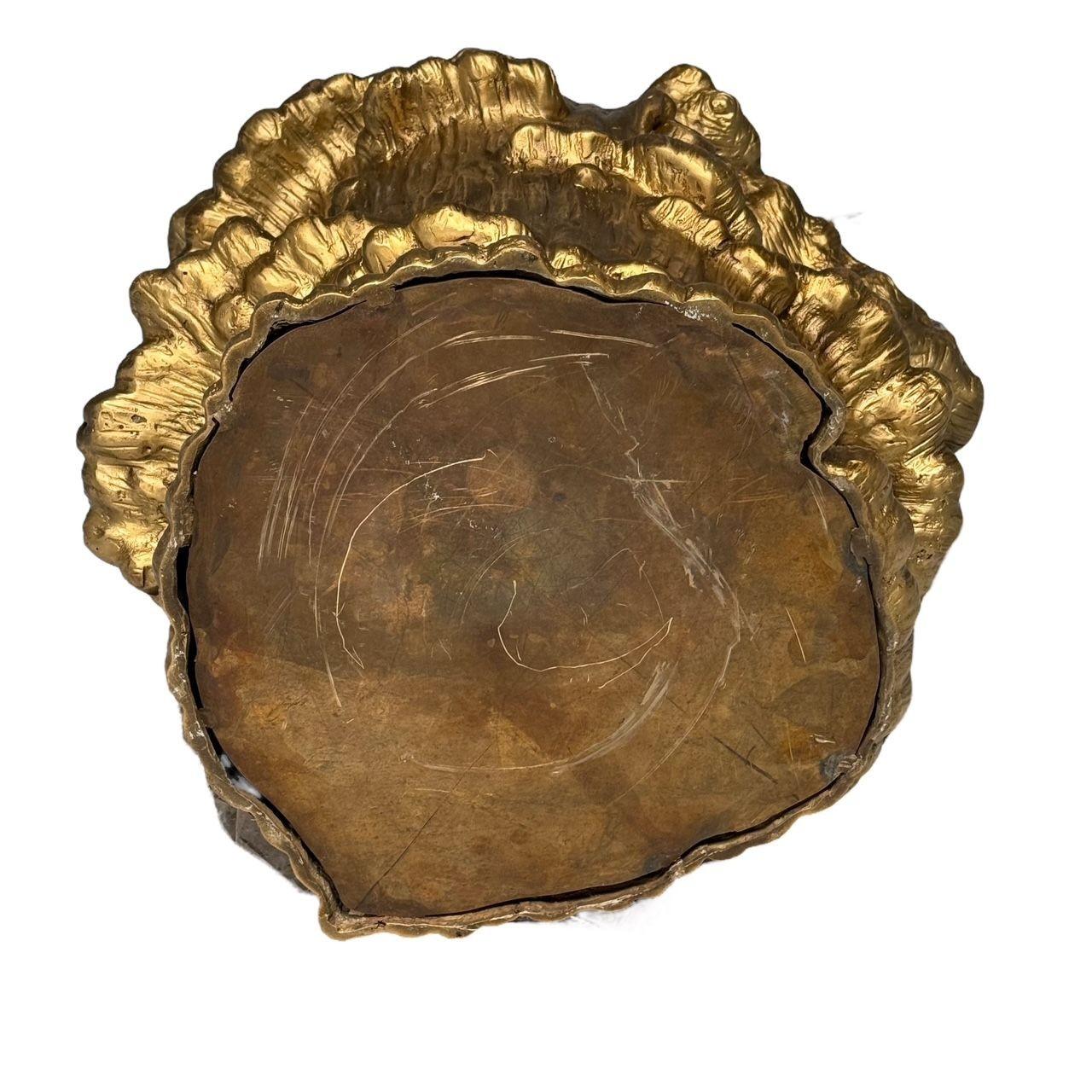Modern Tree Trunk Sculptural Side Table, Cast Bronze, American, 21st C. For Sale 5