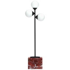 Modern Trefoil Lamp in Marble and Metal