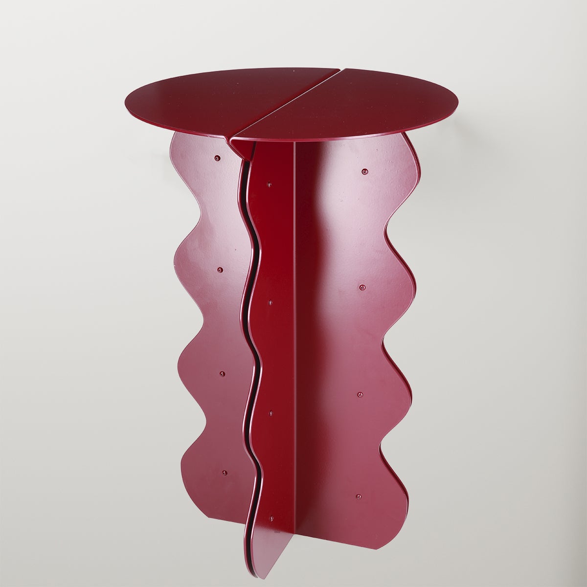 The Moderns Modern Trendy Curvy Wavy Mini Side Ottoman Console Cute Coffee Cocktail Table