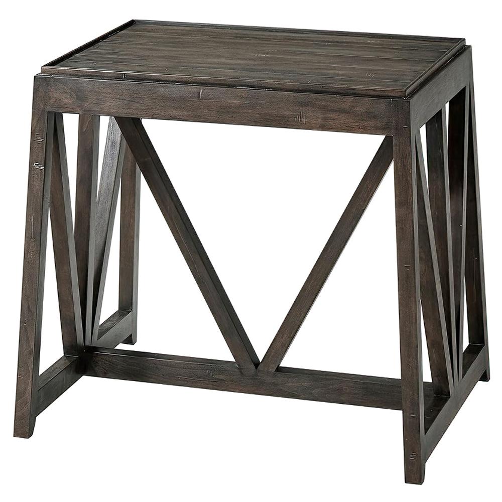 Modern Trestle End Lamp Table