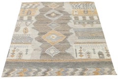 Modern Tribal Echoes: Hand-Knotted Moroccan Style Wool Rug