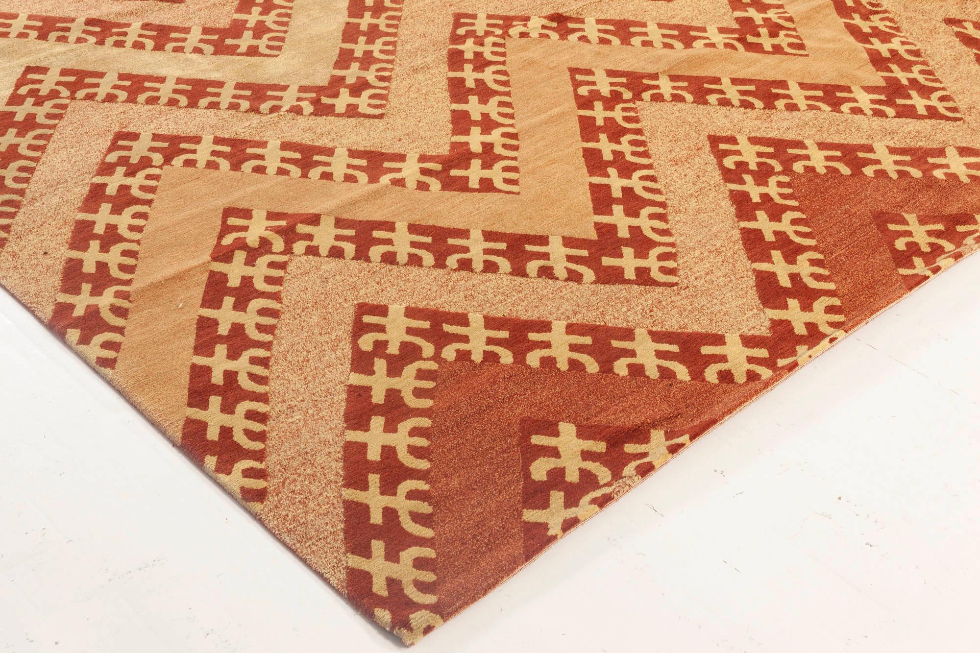 Moderner Teppich aus Seide und Wolle mit geometrischem Stammesmuster von Doris Leslie Blau im Zustand „Neu“ im Angebot in New York, NY