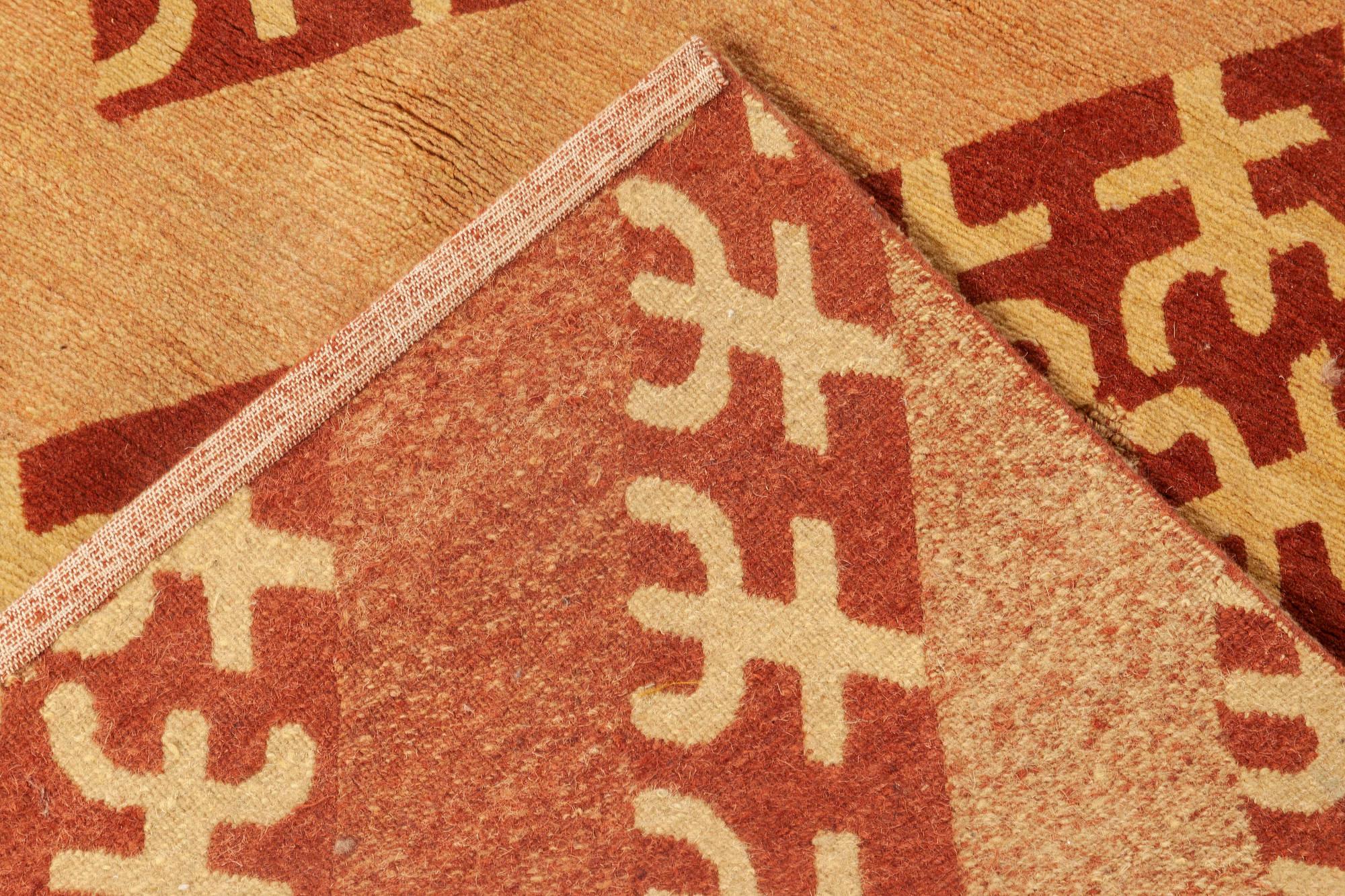 Contemporary Modern Tribal Geometric Design Silk and Wool Rug by Doris Leslie Blau For Sale