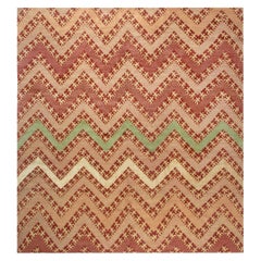 Modern Tribal Geometric Design Silk and Wool Rug by Doris Leslie Blau