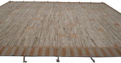 Modern Tribal-inspired Geometric Pattern Earthy Neutral Wool Rug 10'5''x13'6''