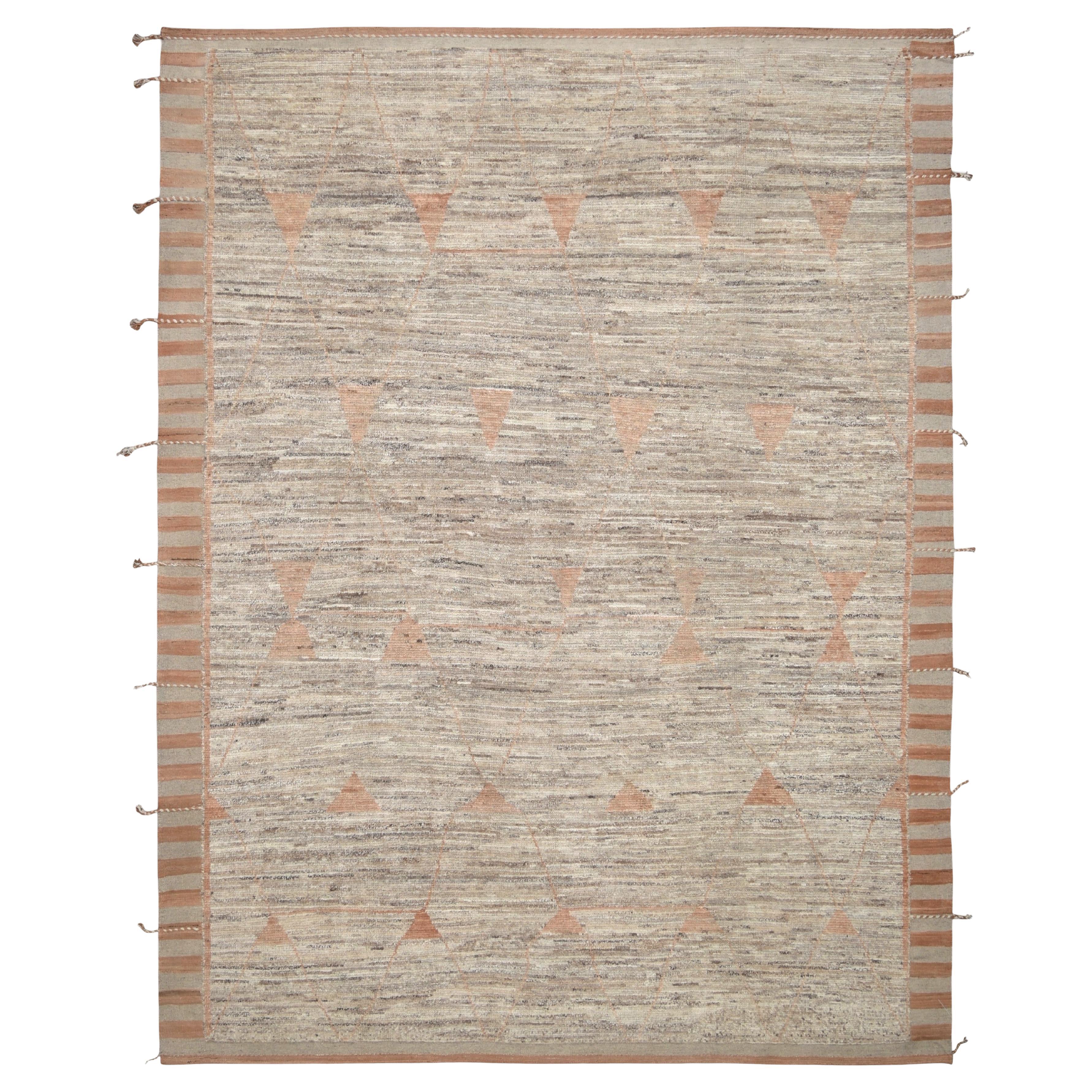 Modern Tribal-inspiriert Geometrisches Muster Erdig Neutral Wollteppich 10'5''x13'6''
