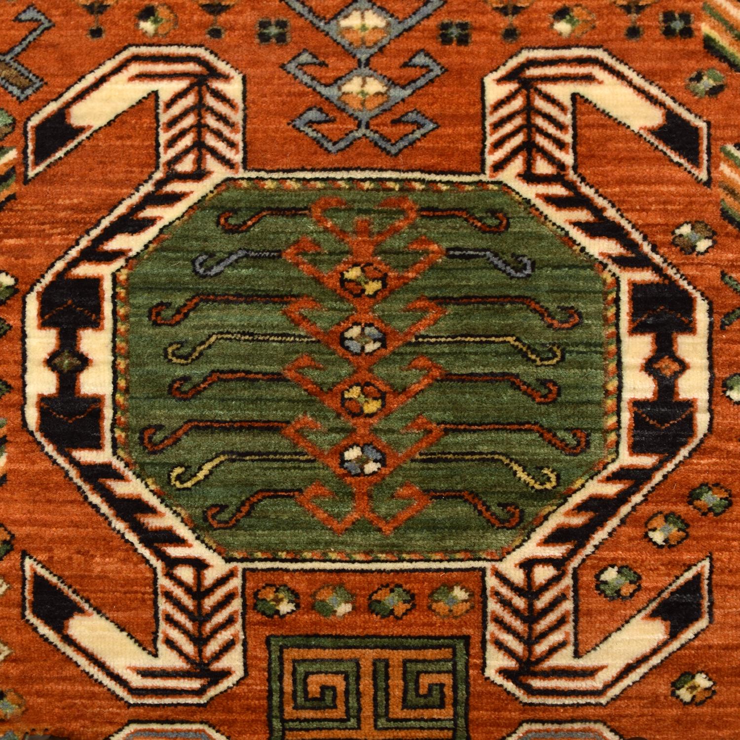 Persian Caucasian Wool Tribal Revival Rug, Modern, 3' x 5' For Sale