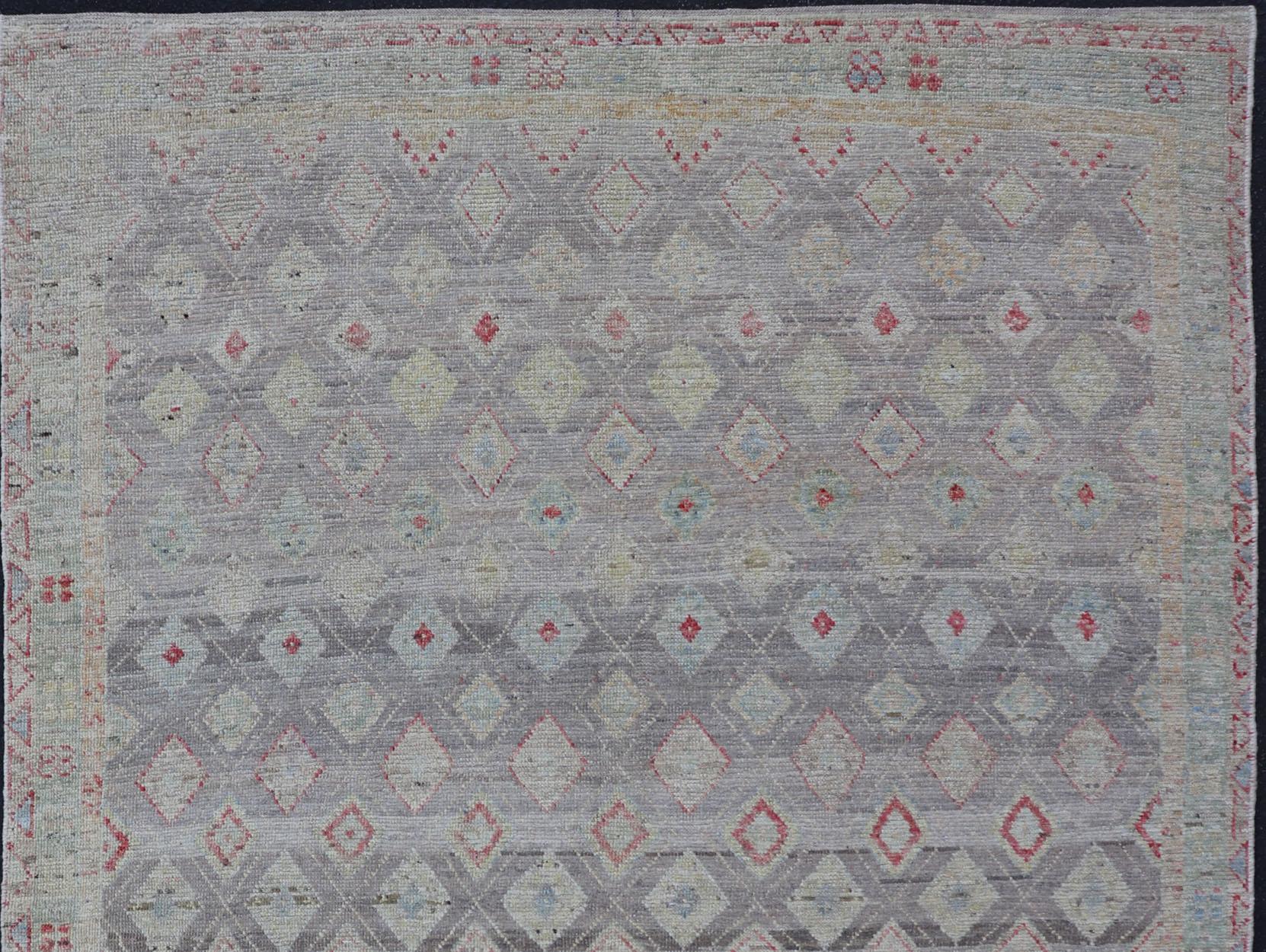 Laine Modernity Tribal Rug by Keivan Woven Arts with Sub-Geometric Design 6'4
