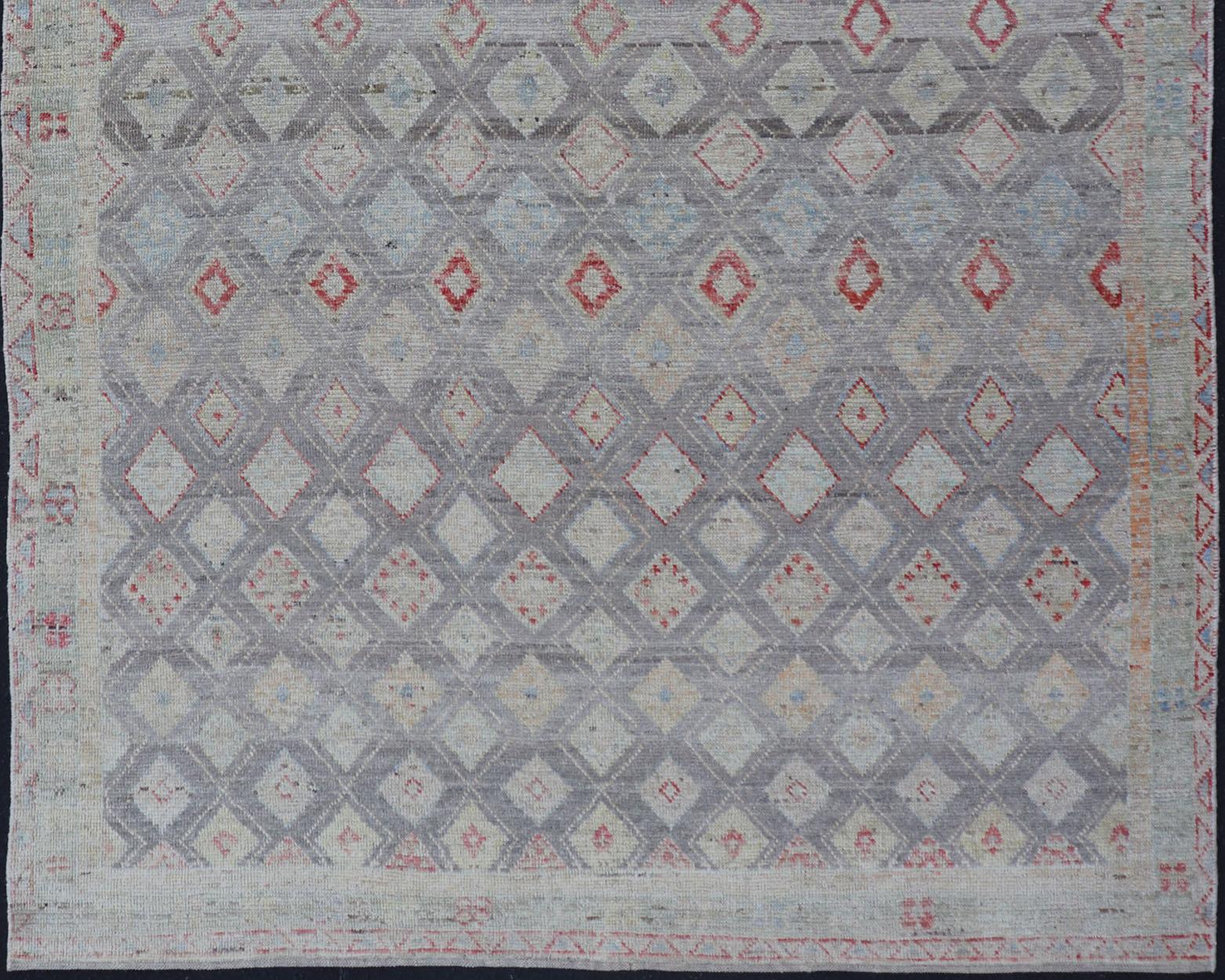 Modernity Tribal Rug by Keivan Woven Arts with Sub-Geometric Design 6'4