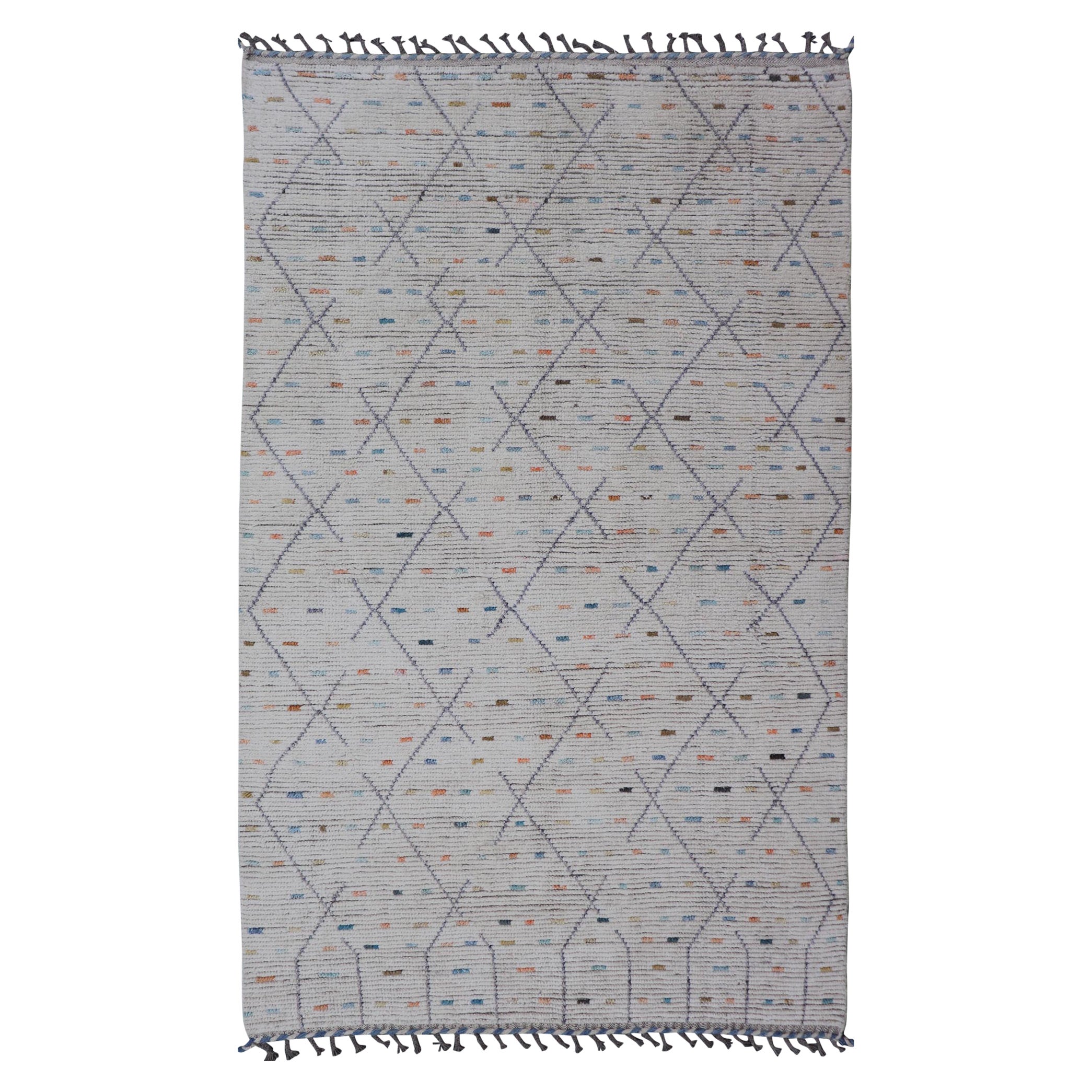 Modern Tribal Rug in Wool with Sub-Geometric Design By Keivan Woven Arts