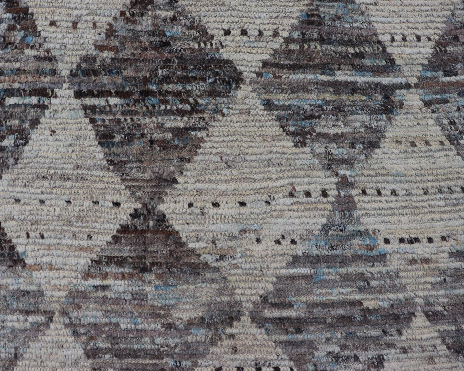 Mid-Century Modern Moderns Runner by Keivan Woven Arts With Diamond Design 3'1
