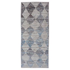 Modern Tribal Runner by Keivan Woven Arts With Diamond Design 3'1" X7'10"