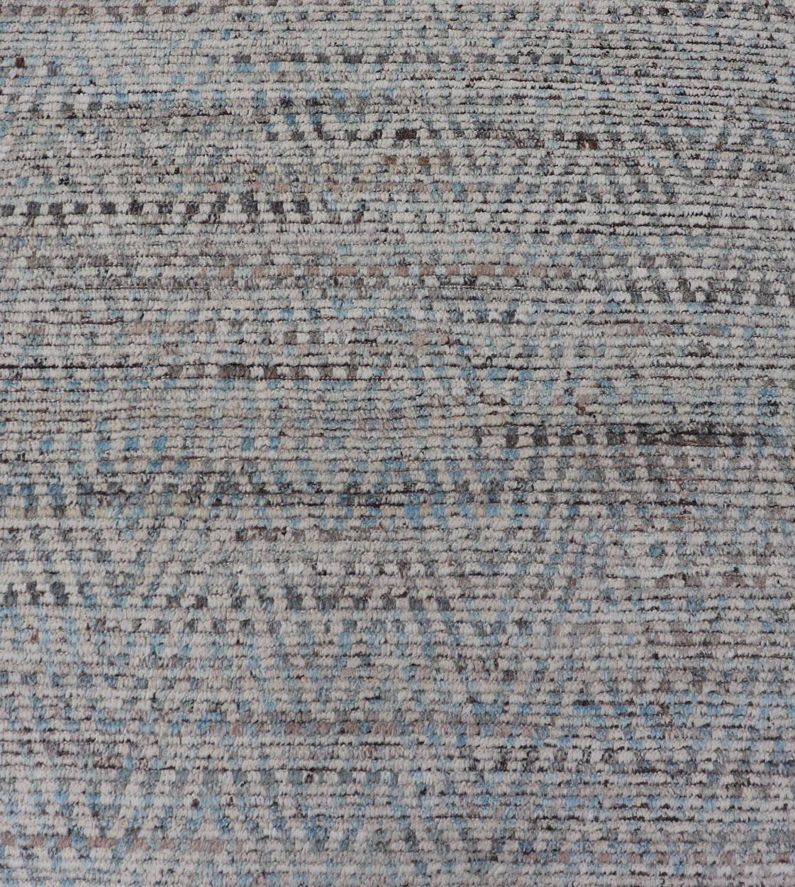 Tapis de course tribal moderne avec un Design/One Modern par Keivan Woven Arts 3'8