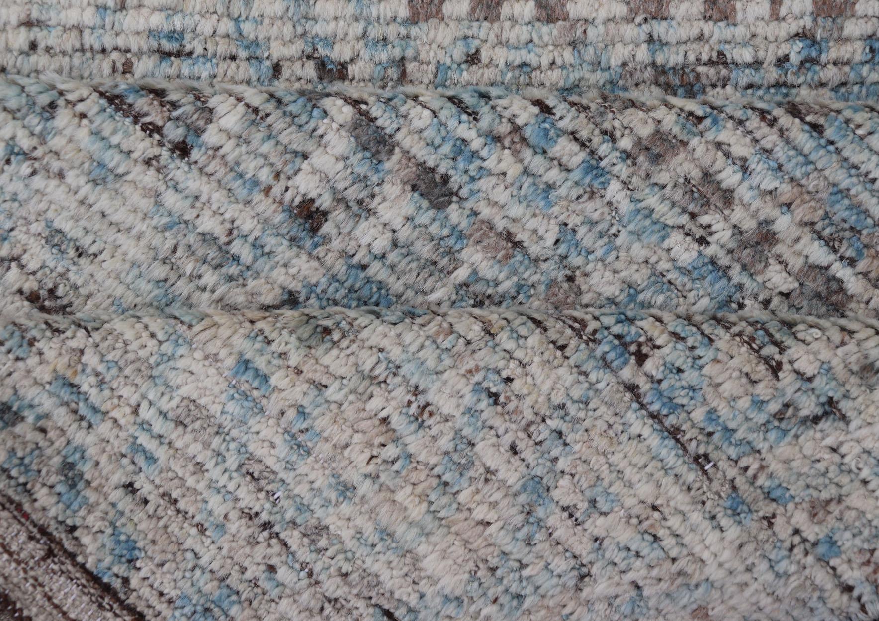 Tapis de course tribal moderne avec un Design/One Modern par Keivan Woven Arts 3'8