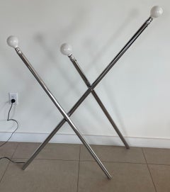Modern Triple-Axis Sculptural Floor Lamp "Tri-Lite" in Polished Chrome