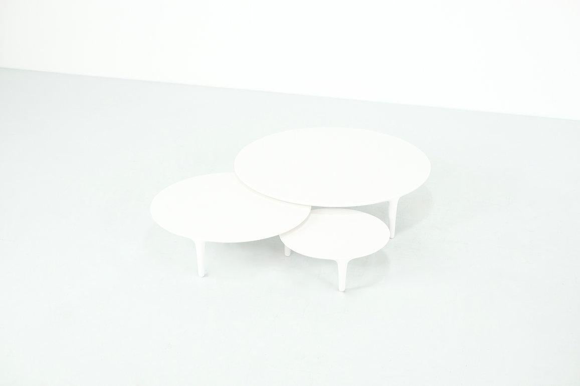 Belgian Modern tripod nesting tables by Wolfgang Bregentzer, Belgium For Sale