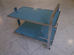 Carrello moderno Chrome Turquoise Glas Shelf's
