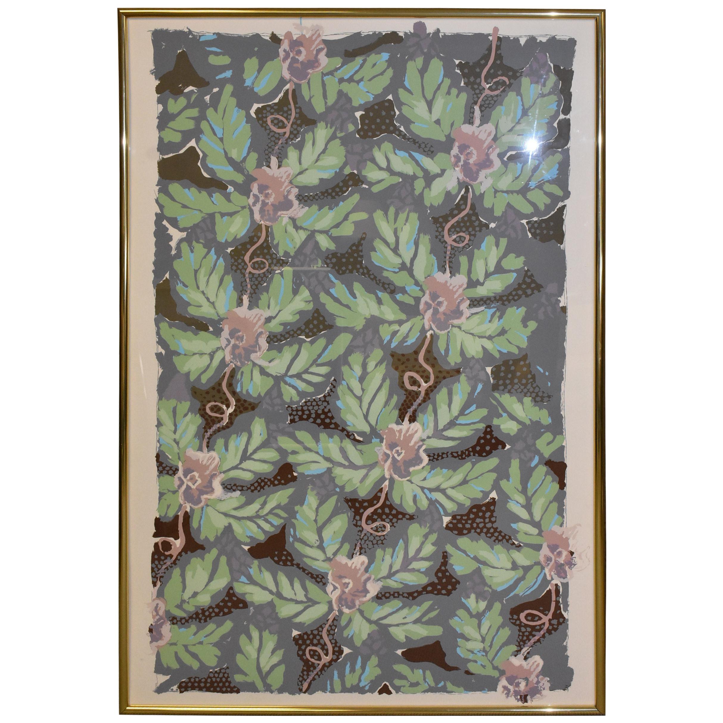 Modern Tropical Flowers Lithograph / Print