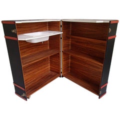 Used Modern Trunk Bar Black and Red with Sink Inside on Wheels