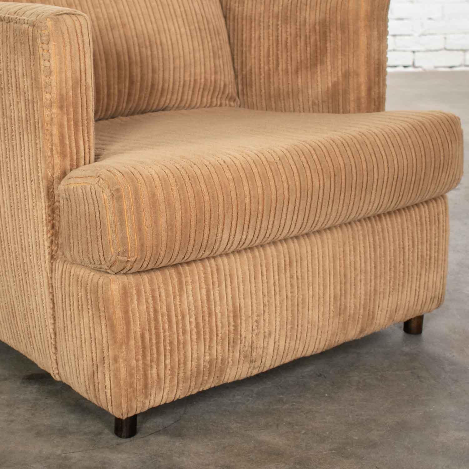 Fabric Modern Tub Lounge Chair Camel Colored Wide Wale Corduroy Style Harvey Probber