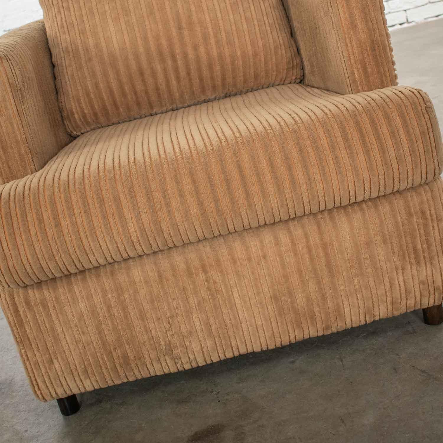 Modern Tub Lounge Chair Camel Colored Wide Wale Corduroy Style Harvey Probber 2