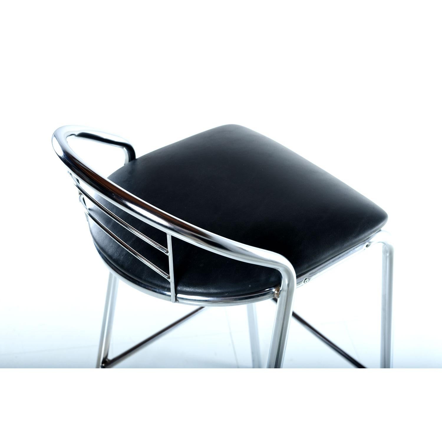 chrome and black bar stools