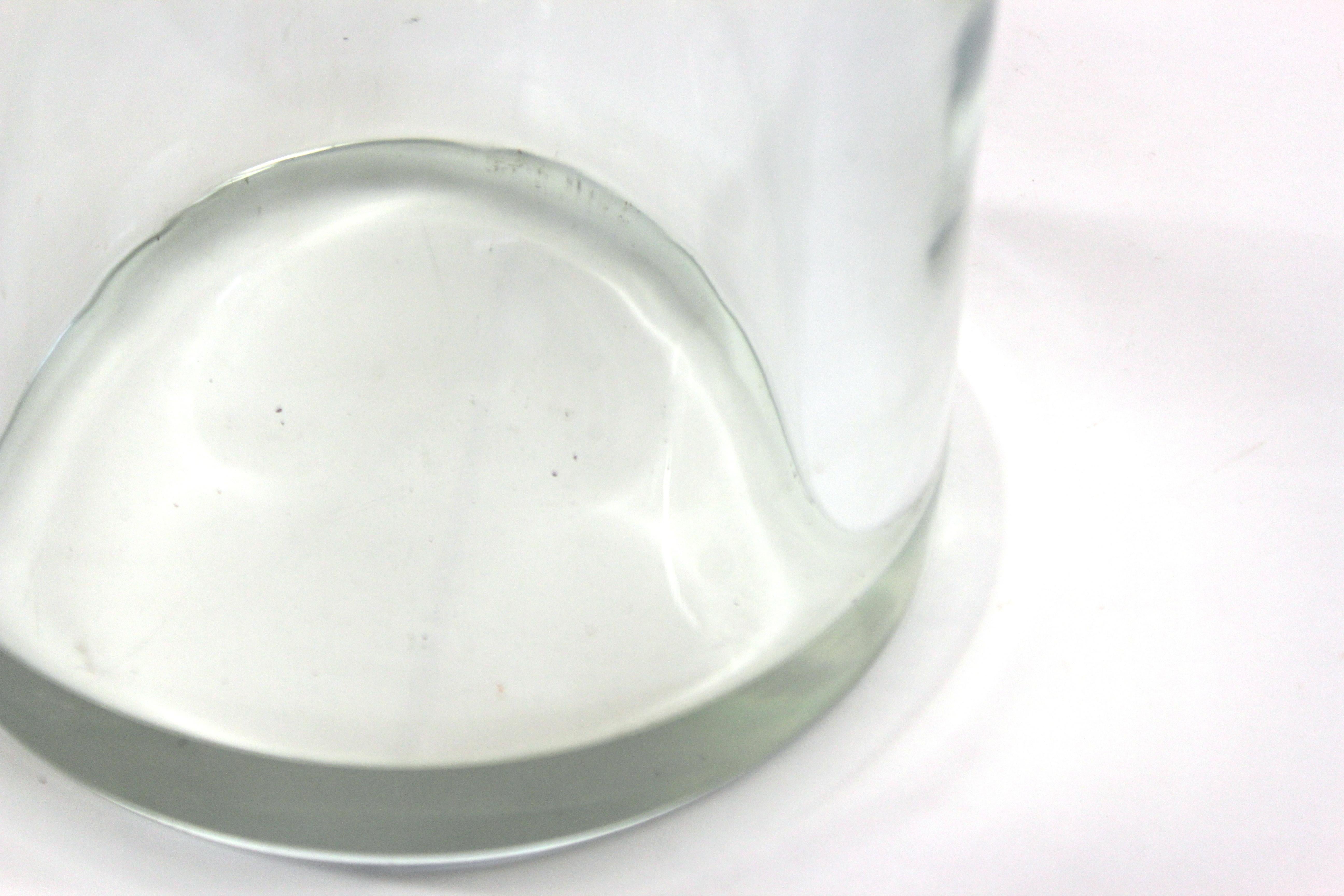 Modern Tubular Shaped Glass Vase In Good Condition In Astoria, NY