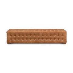Modern Tufted Leather Upholstered Bench