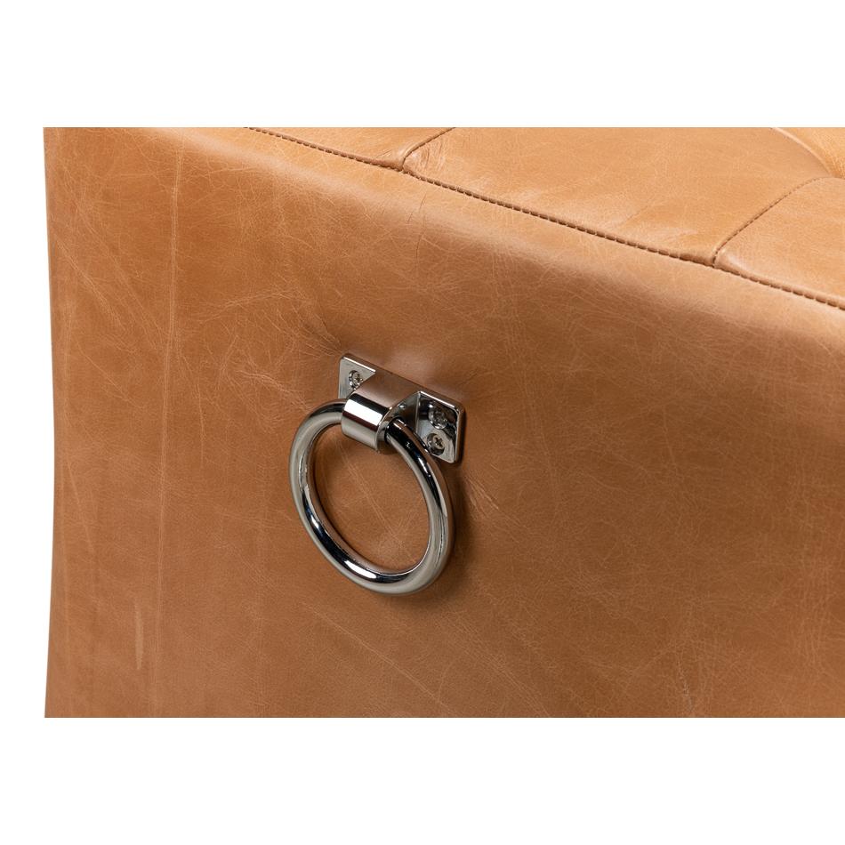 Modern Tufted Leather Upholstered Bench im Zustand „Neu“ im Angebot in Westwood, NJ