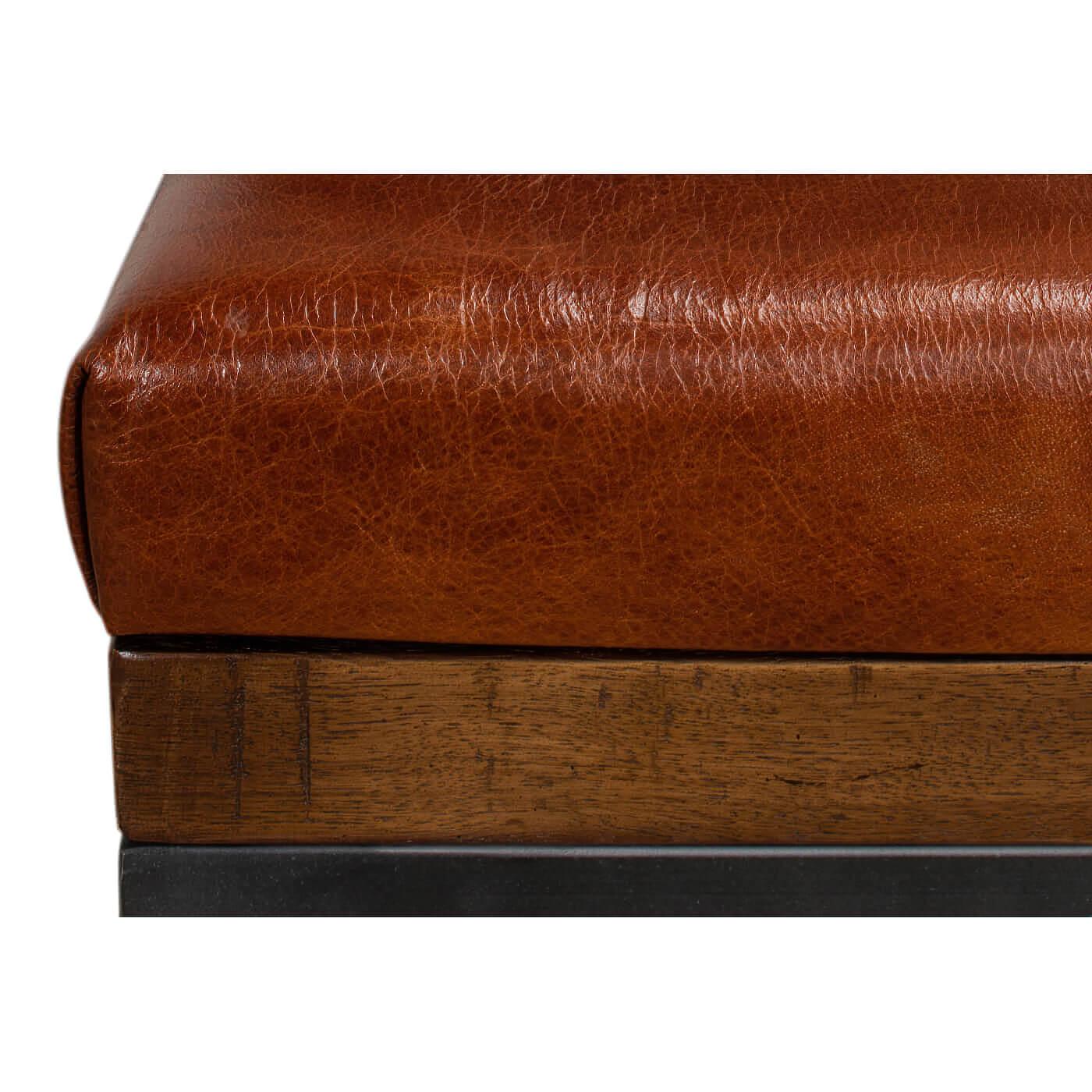 leather tufted stool