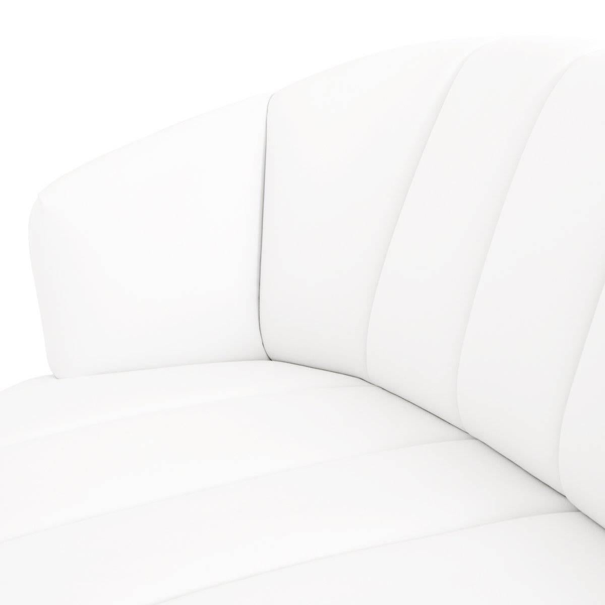 modern white faux leather sofa
