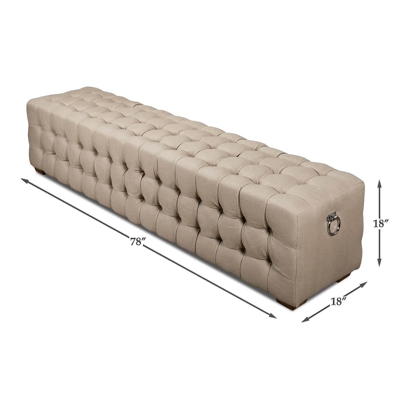 Modern Tufted Upholstered Bench For Sale 1