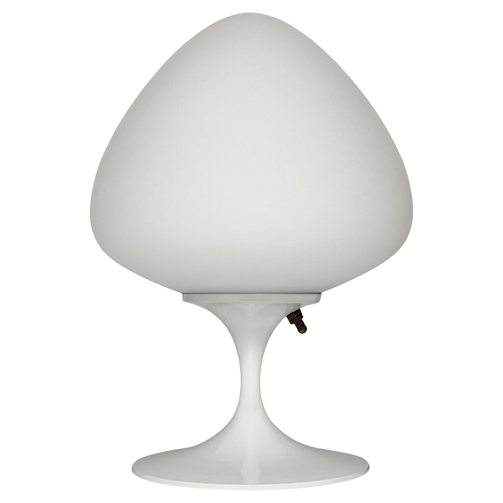 Modern Tulip Bedside Table Lamp or Desk Lamp by Designline in Gloss White