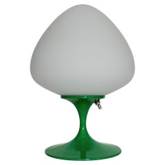 Modern Tulip Bedside Table Lamp or Desk Lamp by Designline in Green with Glass