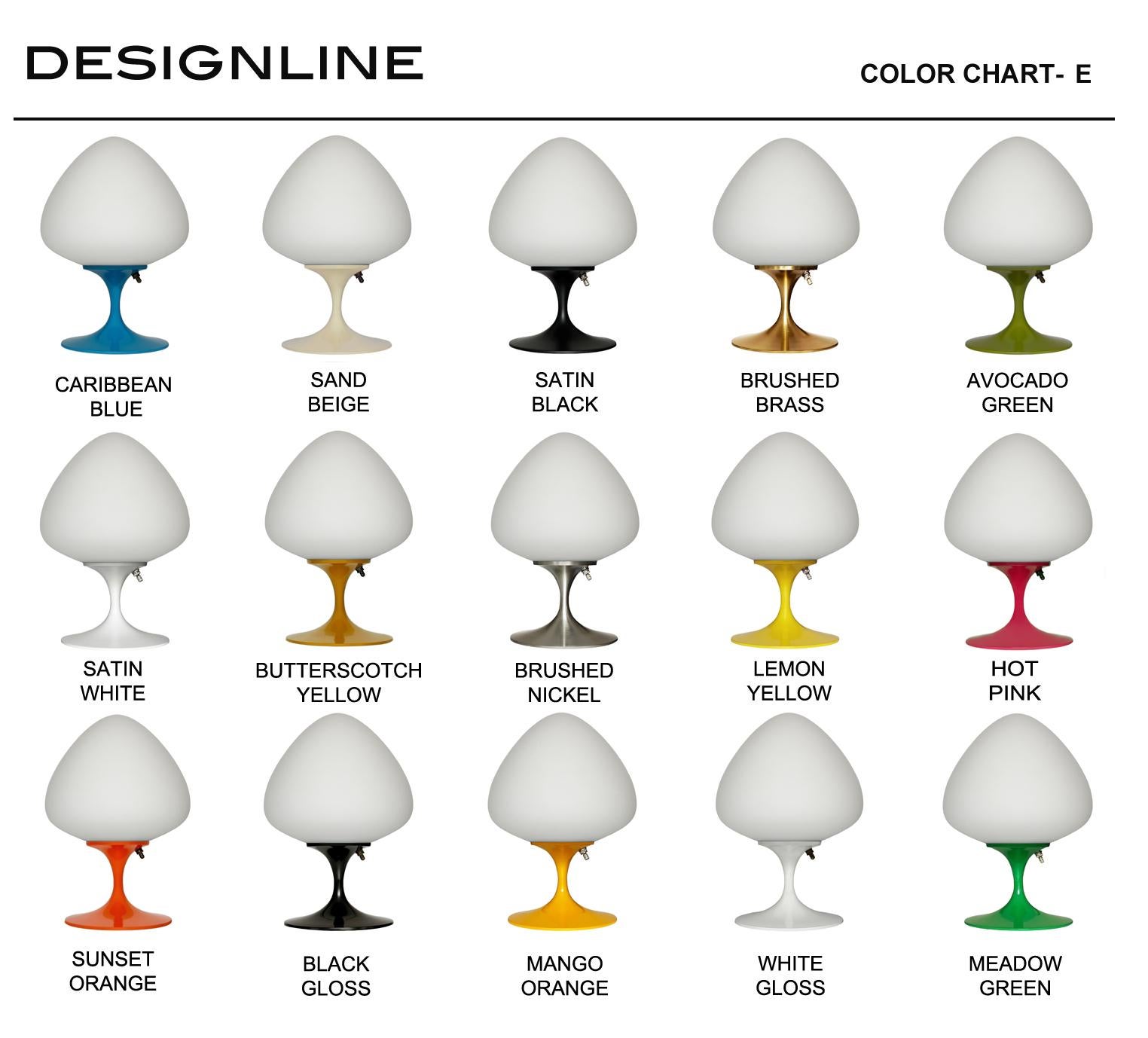 Modern Tulip Bedside Table Lamp or Desk Lamp by Designline in Retro Blue In New Condition For Sale In Philadelphia, PA