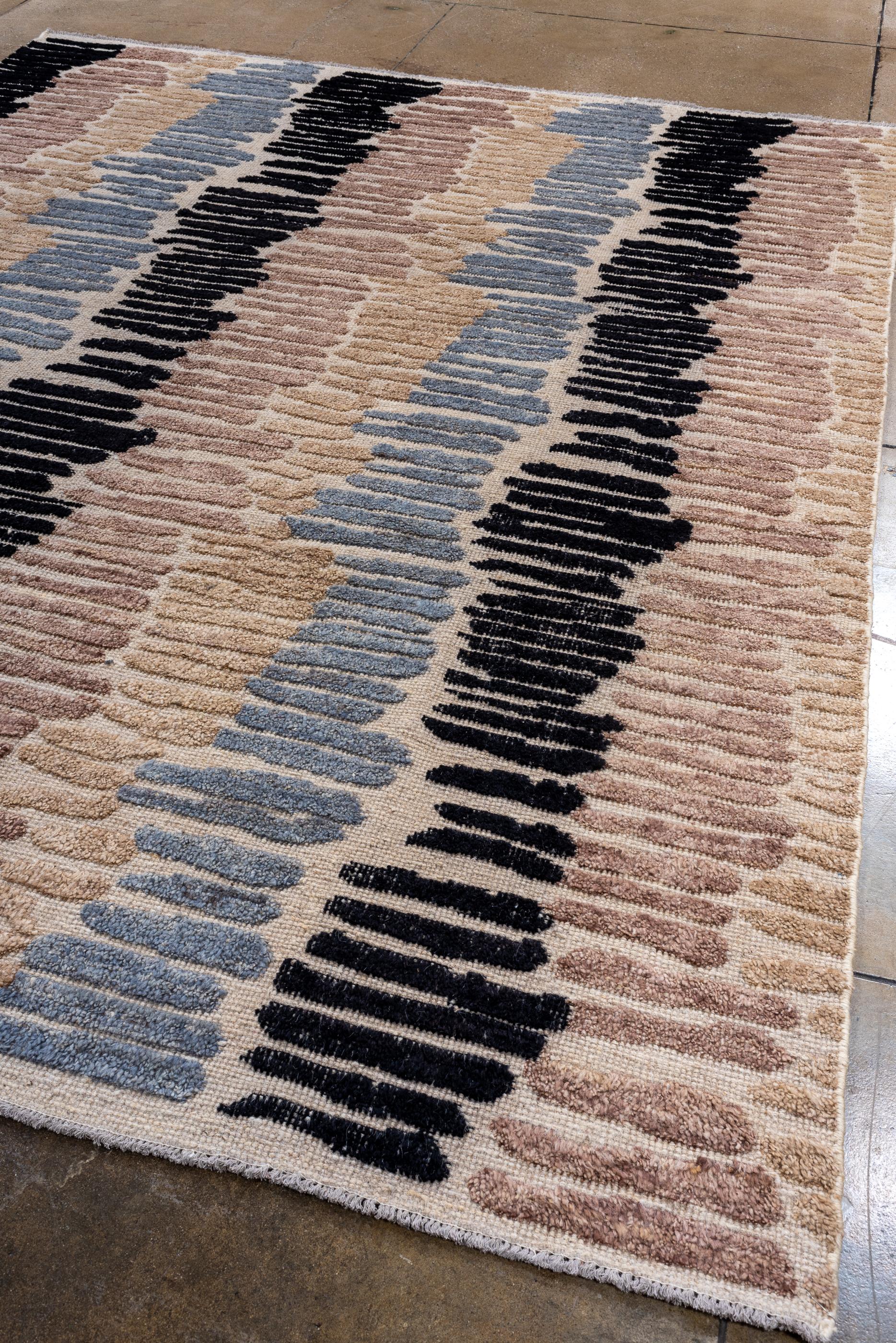 Hand-Knotted Modern Tulu Indian Rug