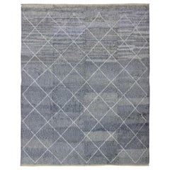 Moderner Tulu-Moroccan-Teppich mit All-Over-Gitterdesign
