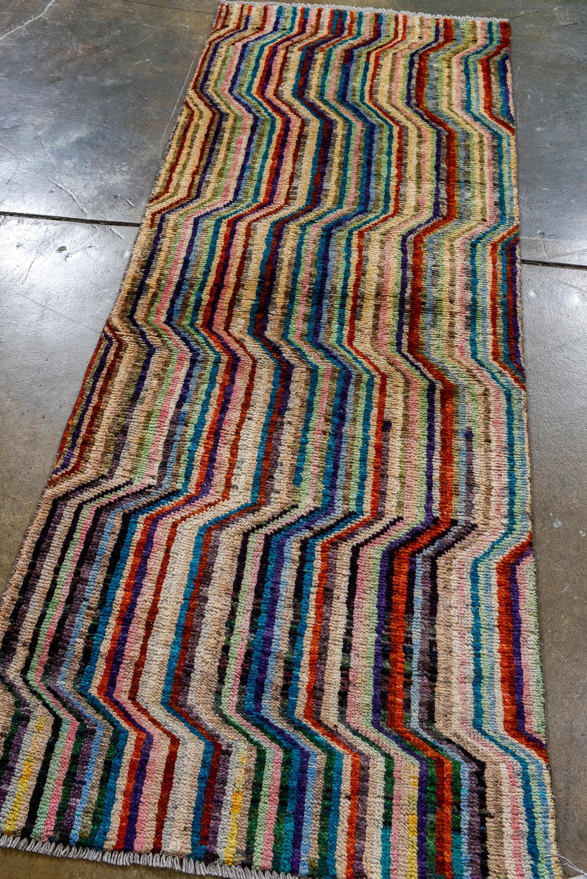 Turkish Modern Tulu with A Colorful Pattern  For Sale