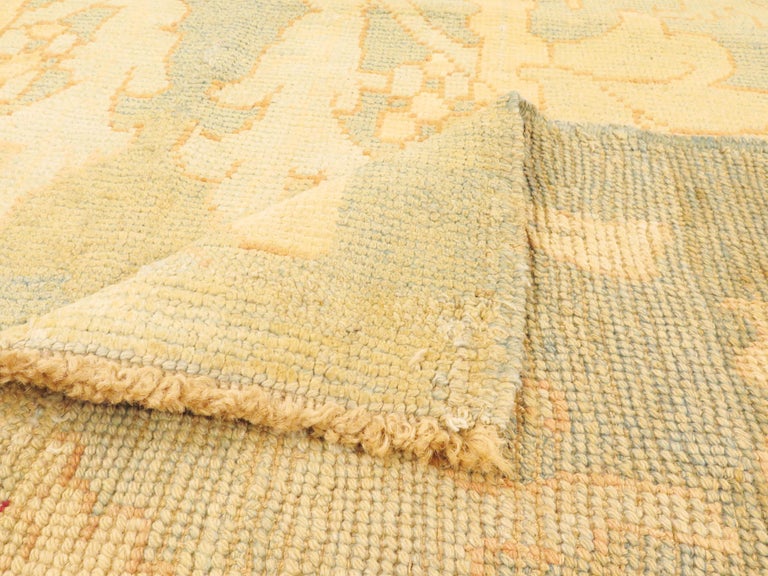 Modern Turkish Donegal Rug with Ivory and Beige Botanical Patterns For