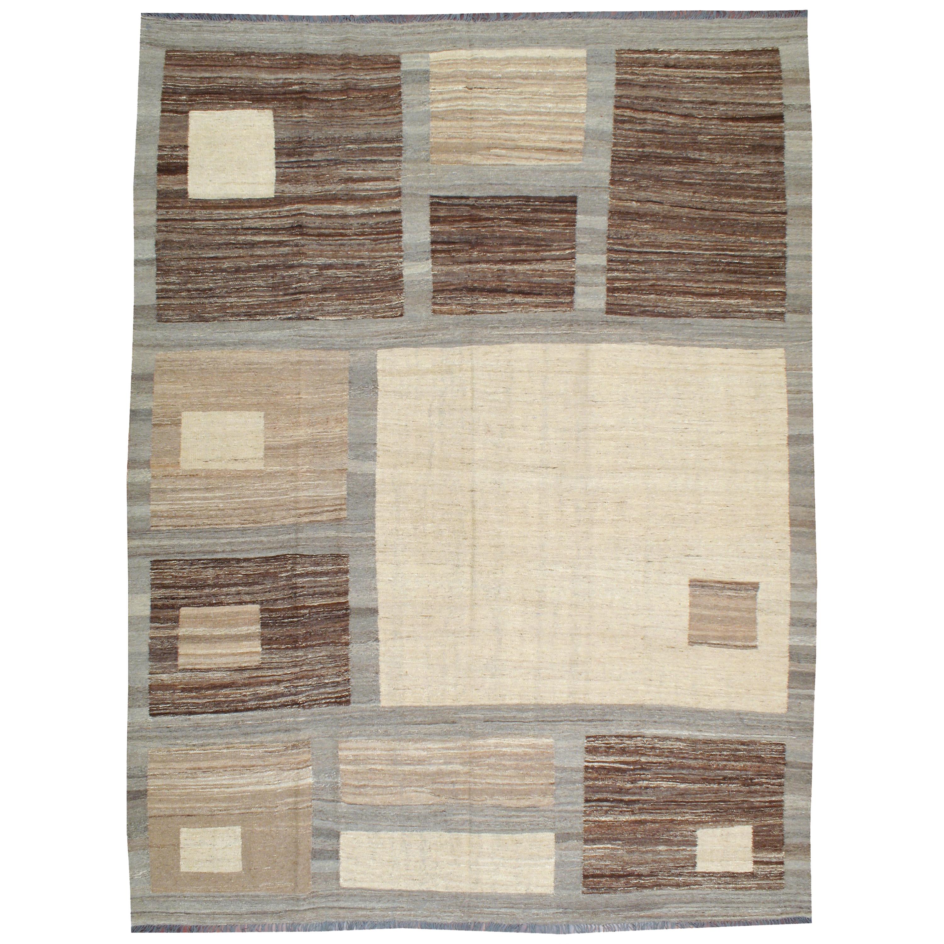 Modern Turkish Flat-Weave Carpet