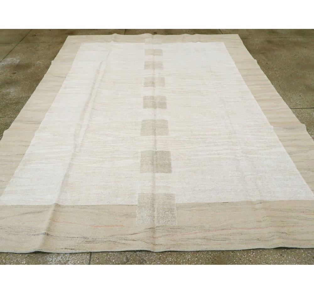 Kilim Modern Turkish Flat-Weave Room Size Rug For Sale