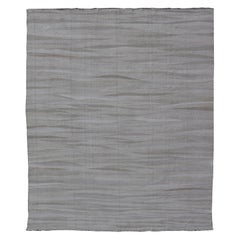 Modern Turkish Flat-Weave With Modern Design in White & Neutral Tone 11'2 x 14'1