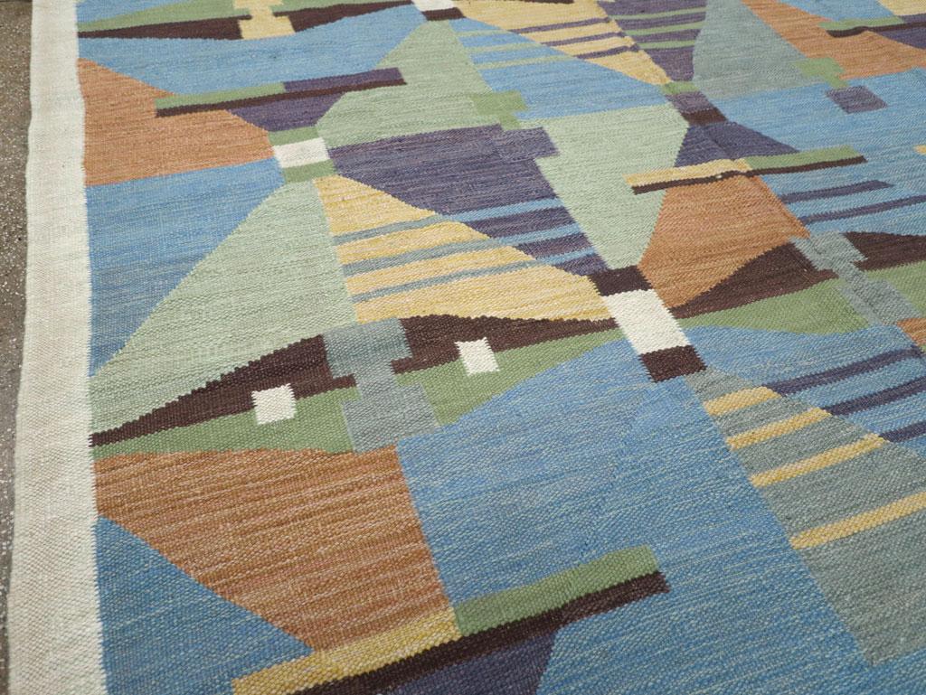 Scandinavian Modern Modern Turkish Flatweave Kilim Room Size Carpet For Sale
