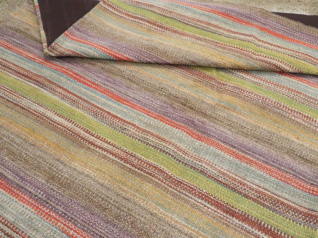 Laine Tapis Kilim turc moderne tissé à plat, de taille standard en vente
