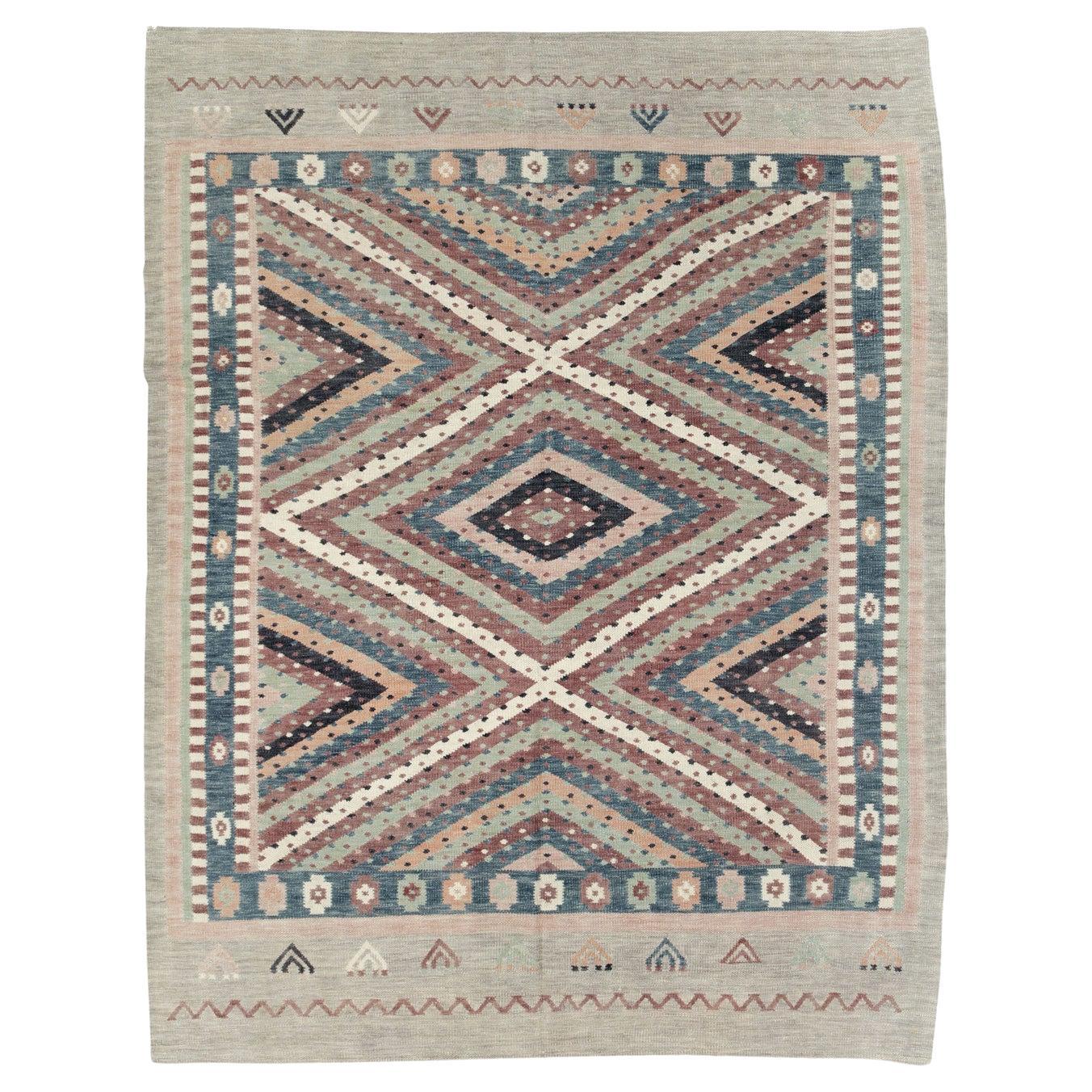 Modern Turkish Flatweave Kilim Room Size Carpet